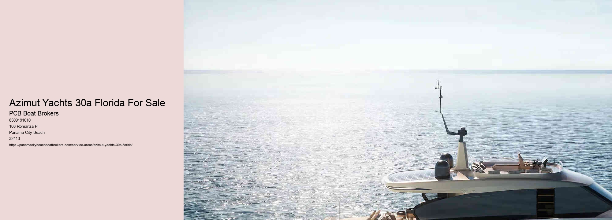 Azimut Yachts 30a Florida For Sale
