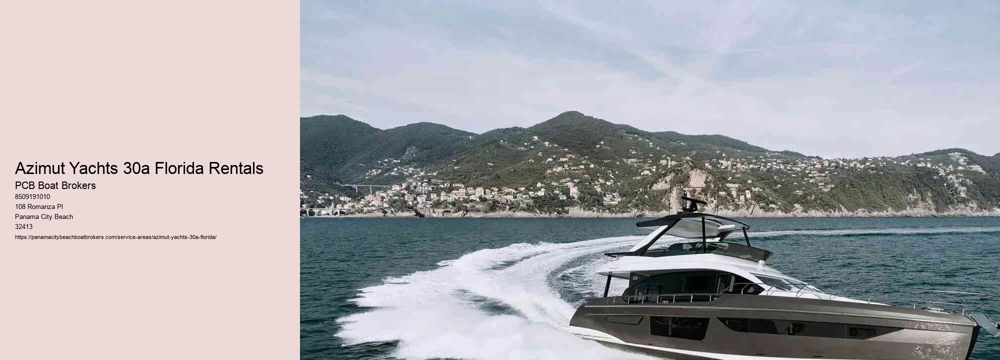 Azimut Yachts 30a Florida Rentals