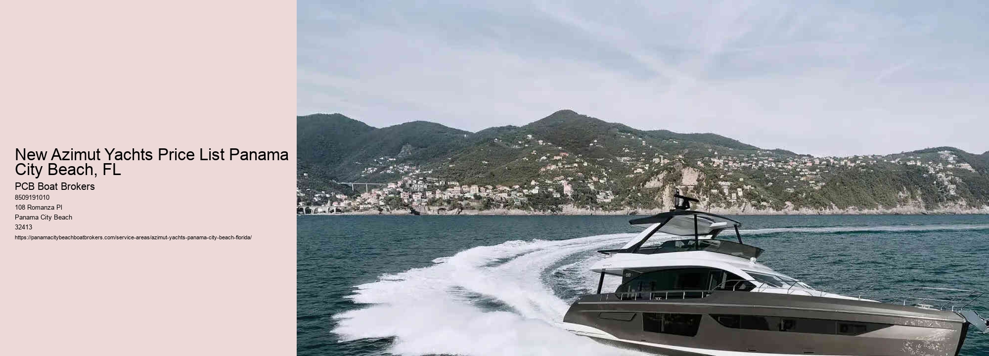 New Azimut Yachts Price List Panama City Beach, FL