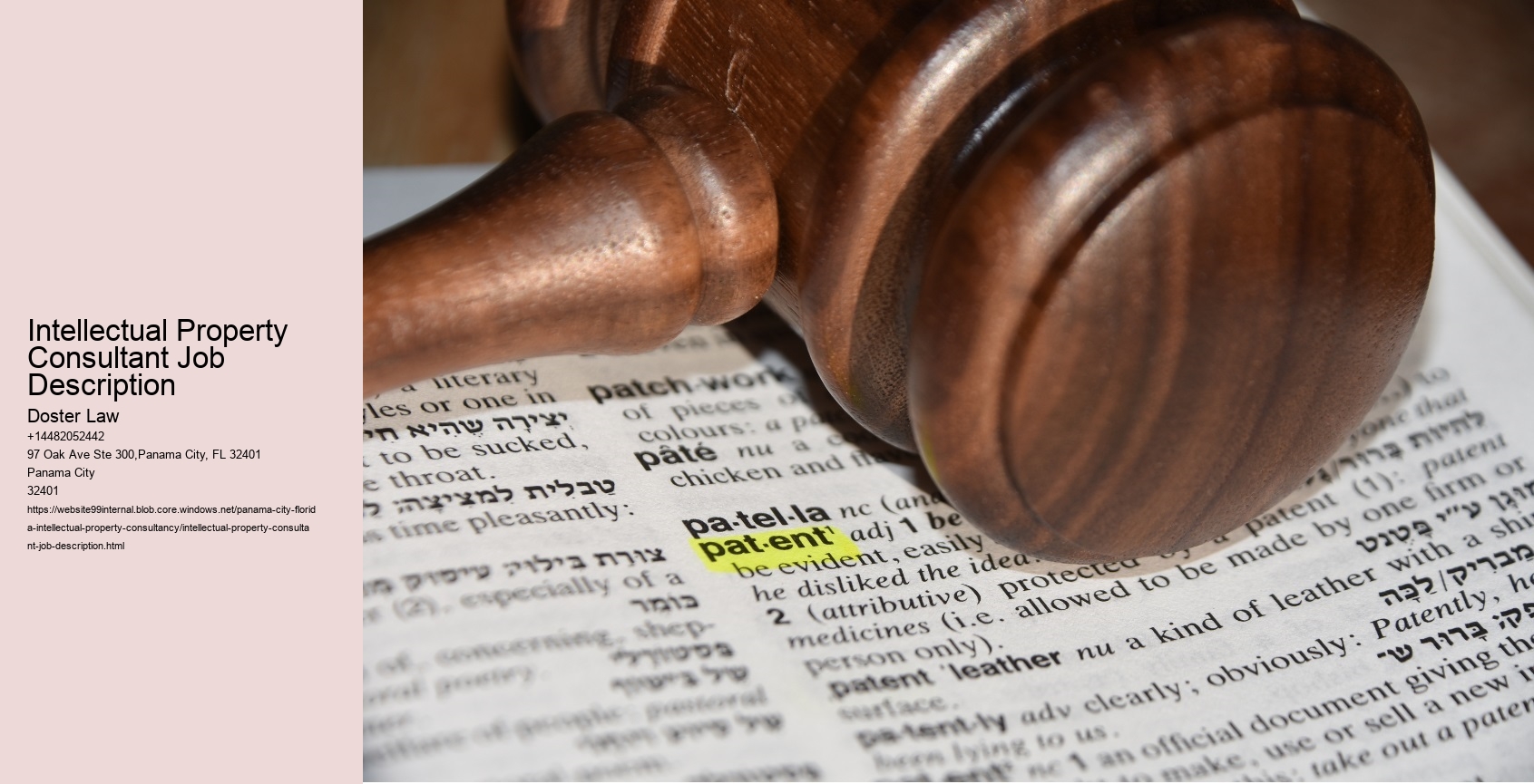 Intellectual Property Consultant Job Description