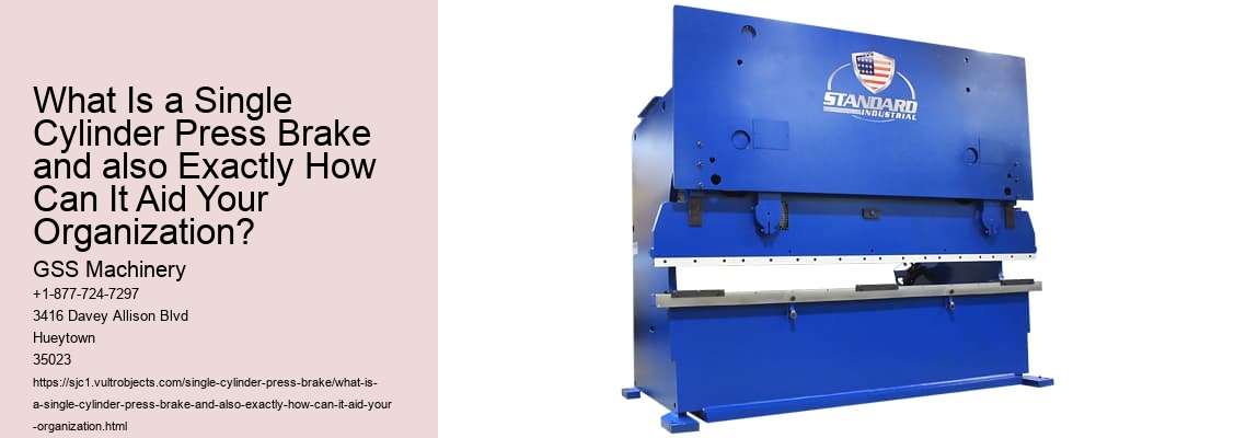 What Is a Single Cylinder Press Brake and also Exactly How Can It Aid Your Organization?