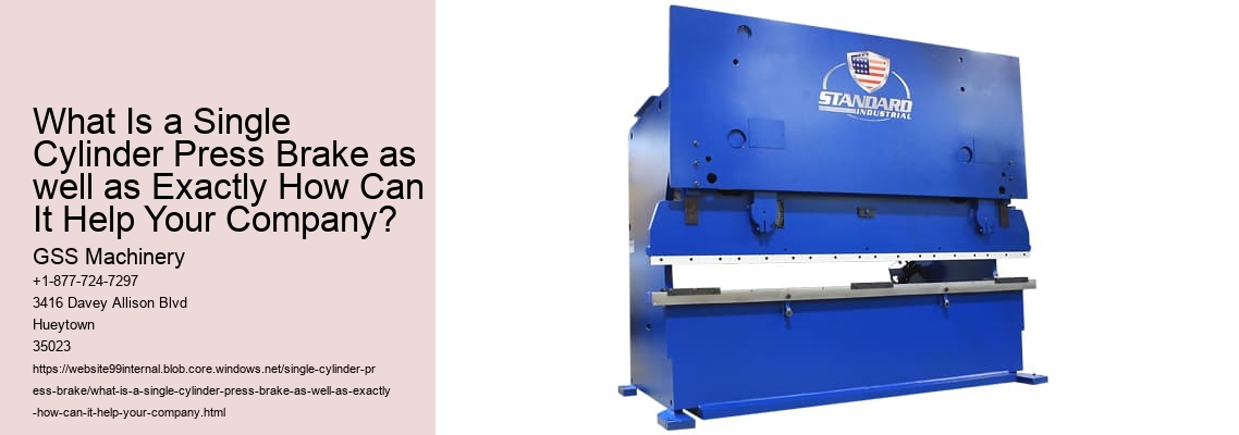What Is a Single Cylinder Press Brake as well as Exactly How Can It Help Your Company?